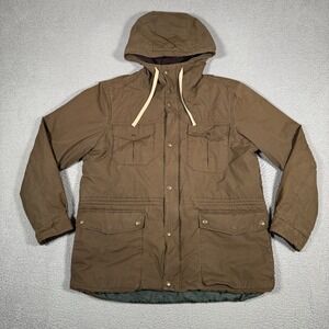 Gap Jacket Mens XL Olive Full Zip Scala Parka Hooded Outdoor Casual Preppy